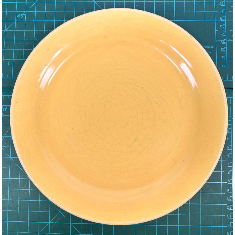 Vintage Bauer Pottery Plainware Yellow Dinner Plate 9.5 Inch California Pottery